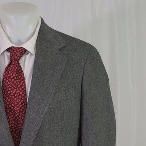 Bergdorf Goodman 745 Collection Gray Woven Vintage Two Button Blazer 42L